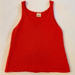 Babaa Red Sleeveless Scoop Neck Knit Tank